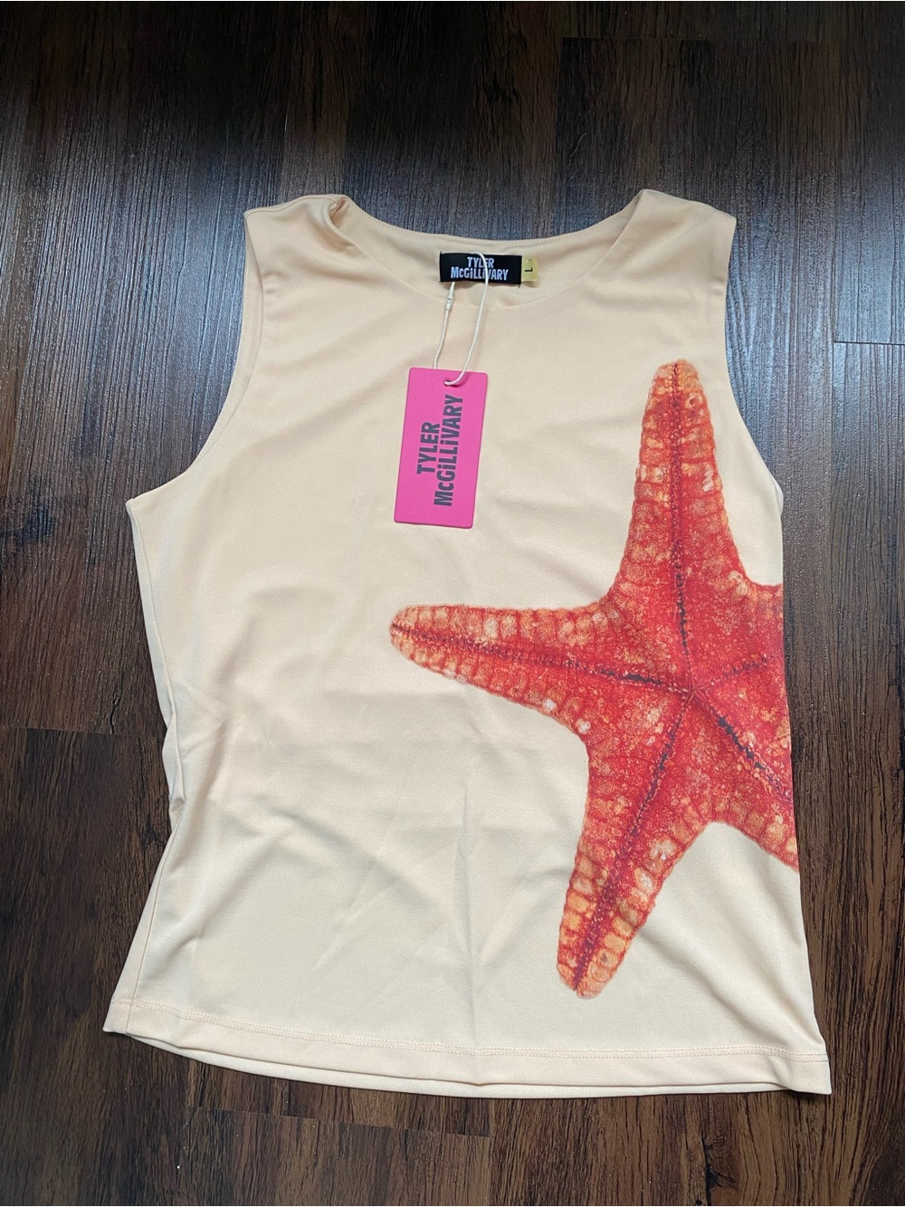 BRAND NEW Tyler McGillvary Tank Top with Orange Starfish Print